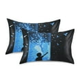 thumbnail image 1 of Yayeee Pillowcase Standard Size Set of 2 Satin Wrinkle Resistant Pillow Case, Blue Butterfly, 1 of 7