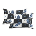 thumbnail image 1 of Yayeee Pillowcase Standard Size Set of 2 Satin Wrinkle Resistant Pillow Case, Blue Cat Stars, 1 of 7