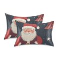 thumbnail image 1 of Yayeee Pillowcase Standard Size Set of 2 Satin Wrinkle Resistant Pillow Case, Blue Christmas Santa, 1 of 8