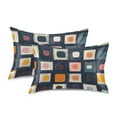 thumbnail image 1 of Yayeee Pillowcase Standard Size Set of 2 Satin Wrinkle Resistant Pillow Case, Blue Circle Mosaic, 1 of 8