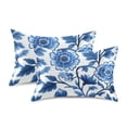 thumbnail image 1 of Yayeee Pillowcase Standard Size Set of 2 Satin Wrinkle Resistant Pillow Case, Blue Floral Pattern, 1 of 7