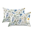 thumbnail image 1 of Yayeee Pillowcase Standard Size Set of 2 Satin Wrinkle Resistant Pillow Case, Blue Floral, 1 of 7