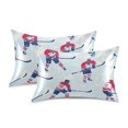 thumbnail image 1 of Yayeee Pillowcase Standard Size Set of 2 Satin Wrinkle Resistant Pillow Case, Blue Ice Hockey, 1 of 8