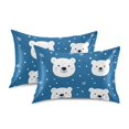 thumbnail image 1 of Yayeee Pillowcase Standard Size Set of 2 Satin Wrinkle Resistant Pillow Case, Blue Polar Bear, 1 of 8