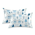 thumbnail image 1 of Yayeee Pillowcase Standard Size Set of 2 Satin Wrinkle Resistant Pillow Case, Blue Simple Cartoon Snowmen, 1 of 8