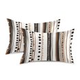 thumbnail image 1 of Yayeee Pillowcase Standard Size Set of 2 Satin Wrinkle Resistant Pillow Case, Brown Abstract Stripes, 1 of 8