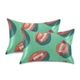 thumbnail image 1 of Yayeee Pillowcase Standard Size Set of 2 Satin Wrinkle Resistant Pillow Case, Brown American Footballs, 1 of 8
