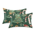 thumbnail image 1 of Yayeee Pillowcase Standard Size Set of 2 Satin Wrinkle Resistant Pillow Case, Brown Christmas Gingerbread, 1 of 7