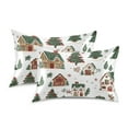 thumbnail image 1 of Yayeee Pillowcase Standard Size Set of 2 Satin Wrinkle Resistant Pillow Case, Brown Christmas House, 1 of 7