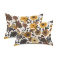 thumbnail image 1 of Yayeee Pillowcase Standard Size Set of 2 Satin Wrinkle Resistant Pillow Case, Brown Flowers, 1 of 8