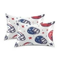 thumbnail image 1 of Yayeee Pillowcase Standard Size Set of 2 Satin Wrinkle Resistant Pillow Case, Cartoon American Football Helmets, 1 of 8