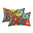 thumbnail image 1 of Yayeee Pillowcase Standard Size Set of 2 Satin Wrinkle Resistant Pillow Case, Cartoon Flowers, 1 of 8