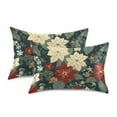 thumbnail image 1 of Yayeee Pillowcase Standard Size Set of 2 Satin Wrinkle Resistant Pillow Case, Christmas Blooms, 1 of 8