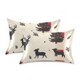 thumbnail image 1 of Yayeee Pillowcase Standard Size Set of 2 Satin Wrinkle Resistant Pillow Case, Christmas Forest, 1 of 8