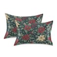 thumbnail image 1 of Yayeee Pillowcase Standard Size Set of 2 Satin Wrinkle Resistant Pillow Case, Christmas Holly Leaves, 1 of 8