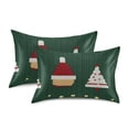 thumbnail image 1 of Yayeee Pillowcase Standard Size Set of 2 Satin Wrinkle Resistant Pillow Case, Christmas Santa Hats, 1 of 8