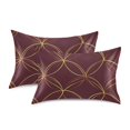 thumbnail image 1 of Yayeee Pillowcase Standard Size Set of 2 Satin Wrinkle Resistant Pillow Case, Circular Gold Pattern, 1 of 8