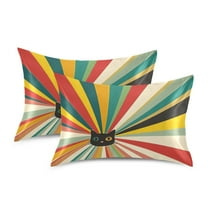 Yayeee Pillowcase Standard Size Set of 2 Satin Wrinkle Resistant Pillow Case, Colorful Cat