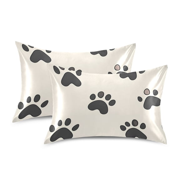 Yayeee Pillowcase Standard Size Set of 2 Satin Wrinkle Resistant Pillow Case, Cute Cat Paw