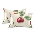 thumbnail image 1 of Yayeee Pillowcase Standard Size Set of 2 Satin Wrinkle Resistant Pillow Case, Cute Cherry, 1 of 7
