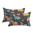 thumbnail image 1 of Yayeee Pillowcase Standard Size Set of 2 Satin Wrinkle Resistant Pillow Case, Cute Dinosaur, 1 of 7