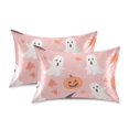 thumbnail image 1 of Yayeee Pillowcase Standard Size Set of 2 Satin Wrinkle Resistant Pillow Case, Cute Pink Halloween, 1 of 7