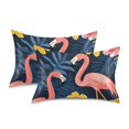 thumbnail image 1 of Yayeee Pillowcase Standard Size Set of 2 Satin Wrinkle Resistant Pillow Case, Floral Flamingo, 1 of 7