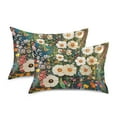 thumbnail image 1 of Yayeee Pillowcase Standard Size Set of 2 Satin Wrinkle Resistant Pillow Case, Floral Garden, 1 of 8