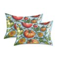 thumbnail image 1 of Yayeee Pillowcase Standard Size Set of 2 Satin Wrinkle Resistant Pillow Case, Floral Tomatoes, 1 of 7