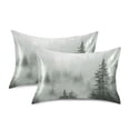 thumbnail image 1 of Yayeee Pillowcase Standard Size Set of 2 Satin Wrinkle Resistant Pillow Case, Foggy Forest, 1 of 7