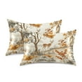 thumbnail image 1 of Yayeee Pillowcase Standard Size Set of 2 Satin Wrinkle Resistant Pillow Case, Forest Pattern, 1 of 7