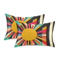 thumbnail image 1 of Yayeee Pillowcase Standard Size Set of 2 Satin Wrinkle Resistant Pillow Case, Geometric Sun, 1 of 7
