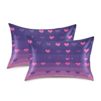 Yayeee Pillowcase Standard Size Set of 2 Satin Wrinkle Resistant Pillow Case, Gradient Love