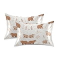 thumbnail image 1 of Yayeee Pillowcase Standard Size Set of 2 Satin Wrinkle Resistant Pillow Case, Gray Bears, 1 of 8