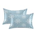 thumbnail image 1 of Yayeee Pillowcase Standard Size Set of 2 Satin Wrinkle Resistant Pillow Case, Gray Snowflake, 1 of 8