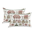 thumbnail image 1 of Yayeee Pillowcase Standard Size Set of 2 Satin Wrinkle Resistant Pillow Case, Green Nordic Christmas House, 1 of 7