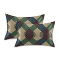thumbnail image 1 of Yayeee Pillowcase Standard Size Set of 2 Satin Wrinkle Resistant Pillow Case, Green Tartan Pattern, 1 of 8