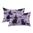 thumbnail image 1 of Yayeee Pillowcase Standard Size Set of 2 Satin Wrinkle Resistant Pillow Case, Halloween Cats, 1 of 7