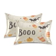 thumbnail image 1 of Yayeee Pillowcase Standard Size Set of 2 Satin Wrinkle Resistant Pillow Case, Halloween Cute Pumpkins, 1 of 7