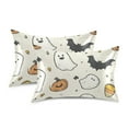 thumbnail image 1 of Yayeee Pillowcase Standard Size Set of 2 Satin Wrinkle Resistant Pillow Case, Halloween Happy Ghosts, 1 of 7