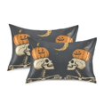 thumbnail image 1 of Yayeee Pillowcase Standard Size Set of 2 Satin Wrinkle Resistant Pillow Case, Halloween Skeletons, 1 of 7
