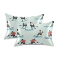 thumbnail image 1 of Yayeee Pillowcase Standard Size Set of 2 Satin Wrinkle Resistant Pillow Case, Ice Play, 1 of 8