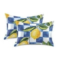 thumbnail image 1 of Yayeee Pillowcase Standard Size Set of 2 Satin Wrinkle Resistant Pillow Case, Lemon Checkered, 1 of 7