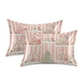 thumbnail image 1 of Yayeee Pillowcase Standard Size Set of 2 Satin Wrinkle Resistant Pillow Case, Light Green Christmas Houses, 1 of 8
