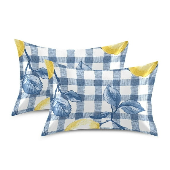 Yayeee Pillowcase Standard Size Set of 2 Satin Wrinkle Resistant Pillow Case, Light Lemon