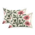 thumbnail image 1 of Yayeee Pillowcase Standard Size Set of 2 Satin Wrinkle Resistant Pillow Case, Light Pink Flowers, 1 of 7