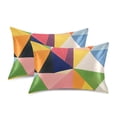 thumbnail image 1 of Yayeee Pillowcase Standard Size Set of 2 Satin Wrinkle Resistant Pillow Case, Minimalist Triangles, 1 of 7