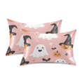 thumbnail image 1 of Yayeee Pillowcase Standard Size Set of 2 Satin Wrinkle Resistant Pillow Case, Pastel Pink Halloween, 1 of 7