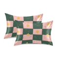 thumbnail image 1 of Yayeee Pillowcase Standard Size Set of 2 Satin Wrinkle Resistant Pillow Case, Pink Abstract, 1 of 7