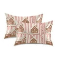 thumbnail image 1 of Yayeee Pillowcase Standard Size Set of 2 Satin Wrinkle Resistant Pillow Case, Pink Candy House, 1 of 8